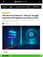Altcoin Fever Returns: 'Altcoin' Google Searches Hit Highest Level Since 2020 - CoinCentral