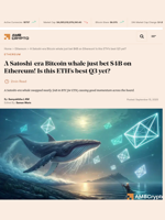 A Satoshi-era Bitcoin whale just bet $4B on Ethereum! Is this ETH's best Q3 yet? - AMBCrypto