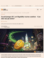 Zcash jumps 16% yet liquidity warns caution – Can ZEC break $385? - AMBCrypto