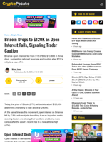 Bitcoin Drops to $120K as Open Interest Falls, Signaling Trader Caution