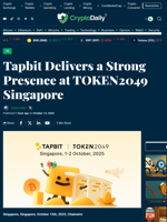 Tapbit Delivers a Strong Presence at TOKEN2049 Singapore - Crypto Daily
