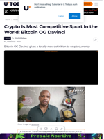 Crypto Is Most Competitive Sport In the World: Bitcoin OG Davinci
