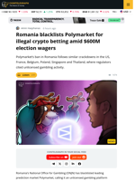 Romania Blacklists Polymarket for Illegal Crypto Betting