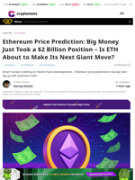 Ethereum Price Prediction: Big Money Just Took a $2 Billion Position – Is ETH About to Make Its Next Giant Move?