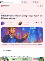 Vitalik Buterin: “Base Is Doing Things Right” on Ethereum Layer 2
