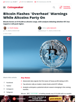 Bitcoin Flashes ‘Overheat’ Warnings While Altcoins Party On - Coinspeaker