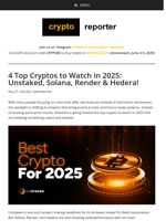 Top Cryptos to Watch in 2025: Unstaked, Solana, Render, & Hedera