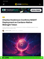Charles Hoskinson Confirms NIGHT Deployment as Cardano-Native Midnight Token - CoinCentral