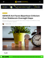 GENIUS Act Faces Bipartisan Criticism Over Stablecoin Oversight Gaps - CoinCentral