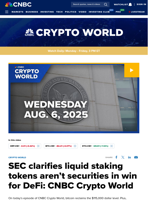 SEC clarifies liquid staking tokens aren’t securities in win for DeFi: CNBC Crypto World