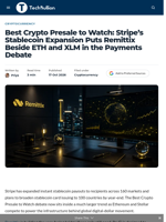 Best Crypto Presale to Watch: Stripe's Stablecoin Expansion Puts Remittix Beside ETH and XLM in the Payments Debate - TechBullion