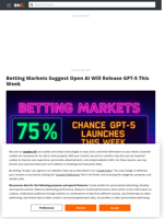 Betting Markets Suggest Open AI Will Release GPT-5 This Week - Brave New Coin