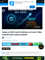 Solana to $500? Grok's Prediction as Snorter Token Could Be Next Crypto to Explode