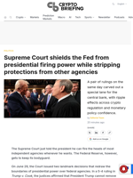 Supreme Court shields the Fed from presidential firing power while stripping protections from other agencies