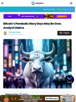 Bitcoin’s Parabolic Glory Days May Be Over, Analyst Claims