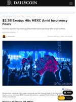 $2.3B Exodus Hits MEXC Amid Insolvency Fears - DailyCoin