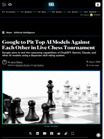 Google to Pit Top AI Models Against Each Other in Live Chess Tournament - Decrypt