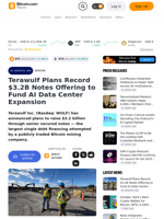 Terawulf Plans Record $3.2B Notes Offering to Fund AI Data Center Expansion – Mining Bitcoin News