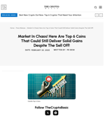 Market In Chaos! Here Are Top 6 Coins That Could Still Deliver Solid Gains Despite The Sell Off!