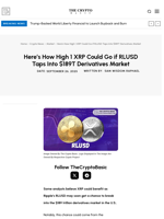Here’s How High 1 XRP Could Go if RLUSD Taps Into $189T Derivatives Market