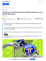 Pi Network Stabilizes, But Unverified Market Cap Fuels Concerns