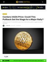Cardano $ADA Price: Could This Pullback Set the Stage for a Major Rally? - CoinCentral