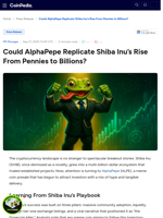Could AlphaPepe Replicate Shiba Inu’s Rise From Pennies to Billions?
