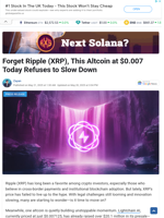 Forget Ripple (XRP), This Altcoin at $0.007 Today Refuses to Slow Down