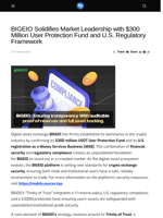 BIGEIO Solidifies Market Leadership with $300 Million User Protection Fund and U.S. Regulatory Framework - Visionary Financial
