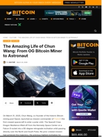 The Amazing Life Of Chun Wang: From OG Bitcoin Miner To Astronaut