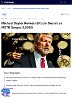 Michael Saylor Reveals Bitcoin Secret as MSTR Surges 3,558%