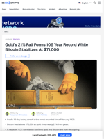 Gold Just Hit The Worst Losing Streak Since 1920; BTC Sits Safe