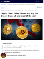Crypto Crash Today: Should You Buy the Bitcoin Dip as US and Israel Strike Iran?