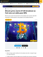 Bitcoin Bulls Get a Lift Toward $113,000 Ahead of Fed Rates Decision