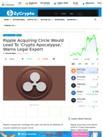 Ripple Acquiring Circle Would Lead To ‘Crypto Apocalypse,’ Warns Legal Expert ⋆ ZyCrypto