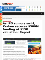 As IPO rumors swirl, Kraken secures $500M funding at $15B valuation: Report - The Crypto News Wire