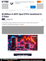 $1 Billion in BTC Spot ETFs Vanished in 2 Days