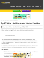 Top 10 White Label Blockchain Solution Providers