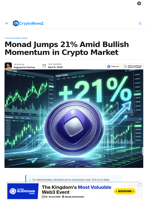 Monad Jumps 21% Amid Bullish Momentum in Crypto Market