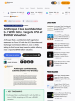 Anthropic Files Confidential S-1 With SEC, Targets IPO at $965B Valuation – Bitcoin News
