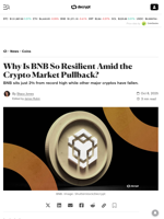 Why Is BNB So Resilient Amid the Crypto Market Pullback? - Decrypt