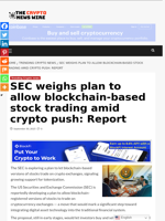SEC weighs plan to allow blockchain-based stock trading amid crypto push: Report - The Crypto News Wire