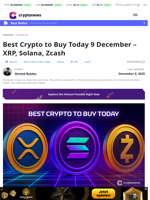 Best Crypto to Buy Today 9 December – XRP, Solana, Zcash