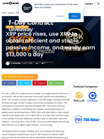XRP price rises, use XRP to obtain efficient and stable passive income, and easily earn $13,000 a day | Live Bitcoin News