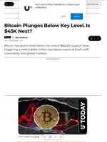 Bitcoin Plunges Below Key Level. Is $45K Next? - U.Today