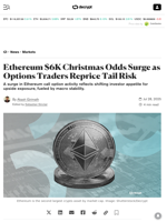 Ethereum $6K Christmas Odds Surge as Options Traders Reprice Tail Risk - Decrypt