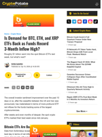 Is Demand for BTC, ETH, and XRP ETFs Back as Funds Record 3-Month Inflow High?