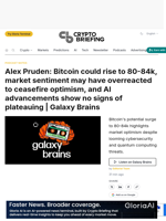 Alex Pruden: Bitcoin could rise to 80-84k, market sentiment may have overreacted to ceasefire optimism, and AI advancements show no signs of plateauing | Galaxy Brains