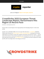 CrowdStrike 2025 European Threat Landscape Report: Ransomware Hits Region at Record Pace