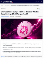 Uniswap Price Jumps 122% as Binance Whales Keep Buying: $7.80 Target Next?